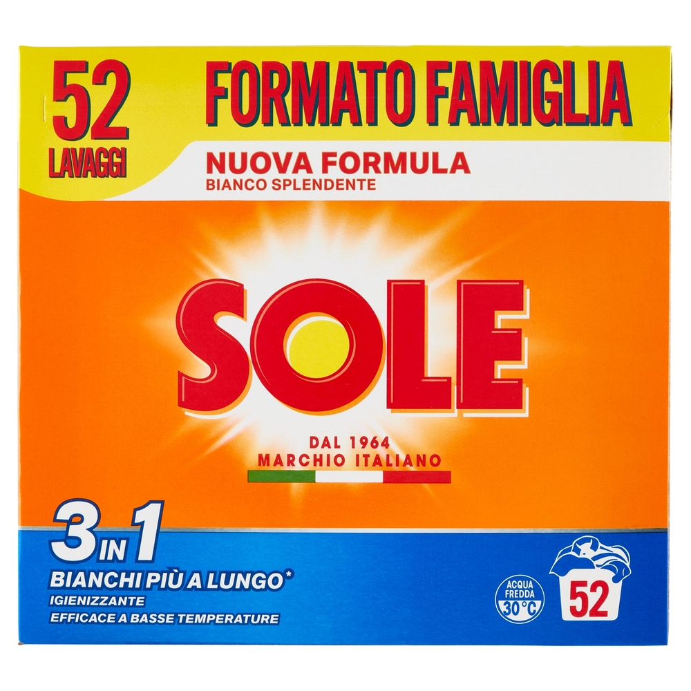 Sole Polvere lavatrice Bianco Splendente 52 lavaggi 2,6 kg